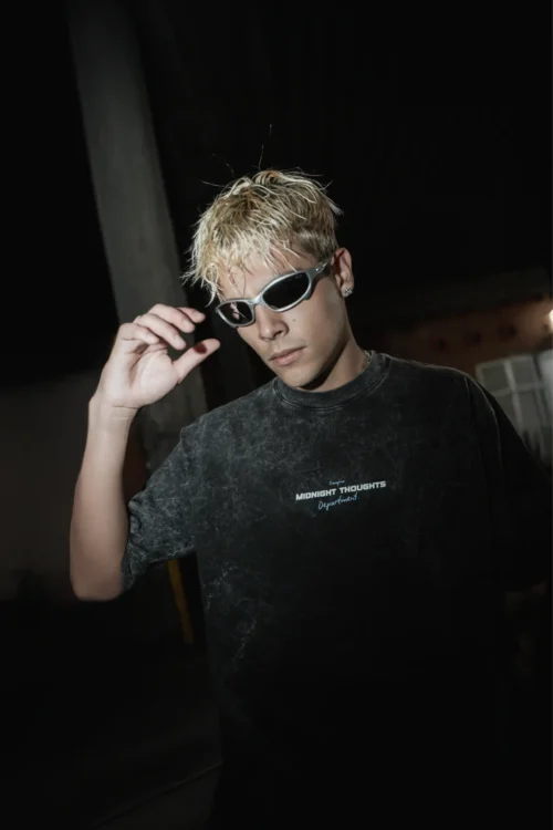 Midnight Boxy Fit – Black Acid Wash