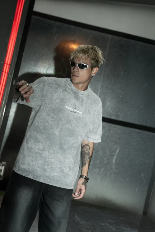 Midnight Boxy Fit – Grey Acid Wash