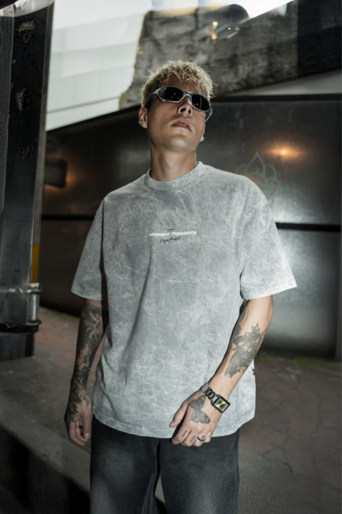 Midnight Boxy Fit – Grey Acid Wash