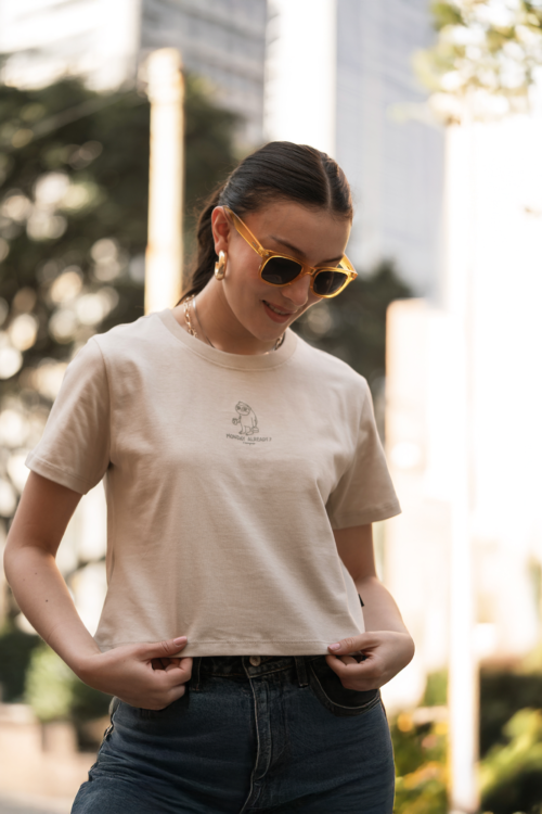 Monday Already Crop Top – Cream