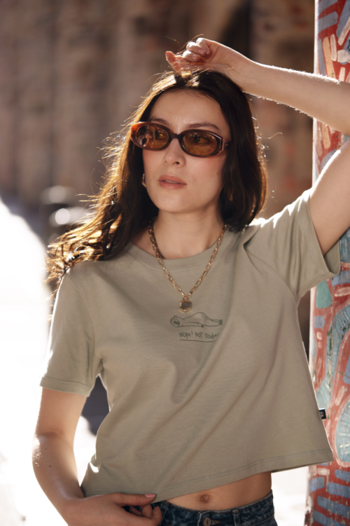 Nop Today Crop Top – Olive Green