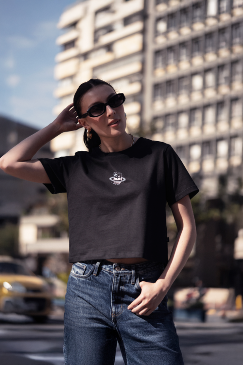 Orbit Crop Top – black