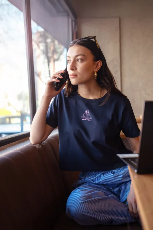 Wrapped Crop Top – Blue